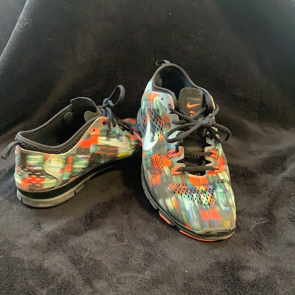 Multi colored Nike Free Runs 5.0